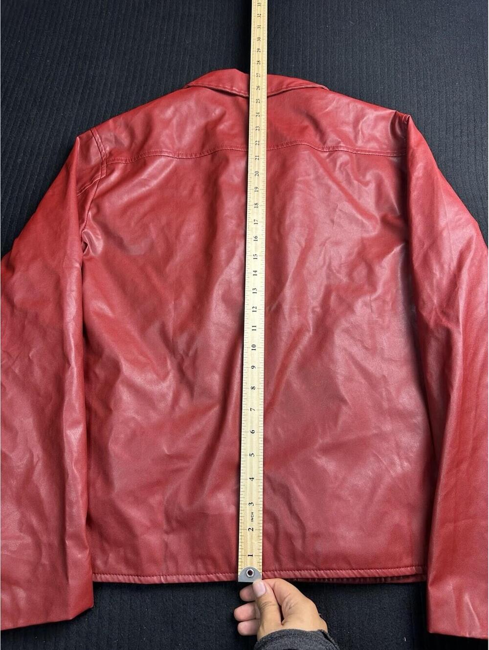 ❤️🔥 Unbranded Red Moto Faux Leather Jacket Women Size 2XL. 12-17 🔥❤️ - Picture 8 of 10